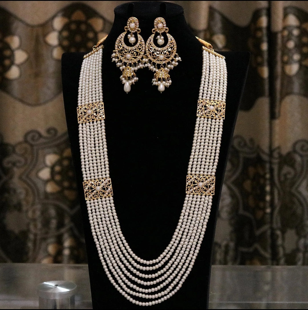 High Quality Pearl Mala Set wit Earring NJ-1167