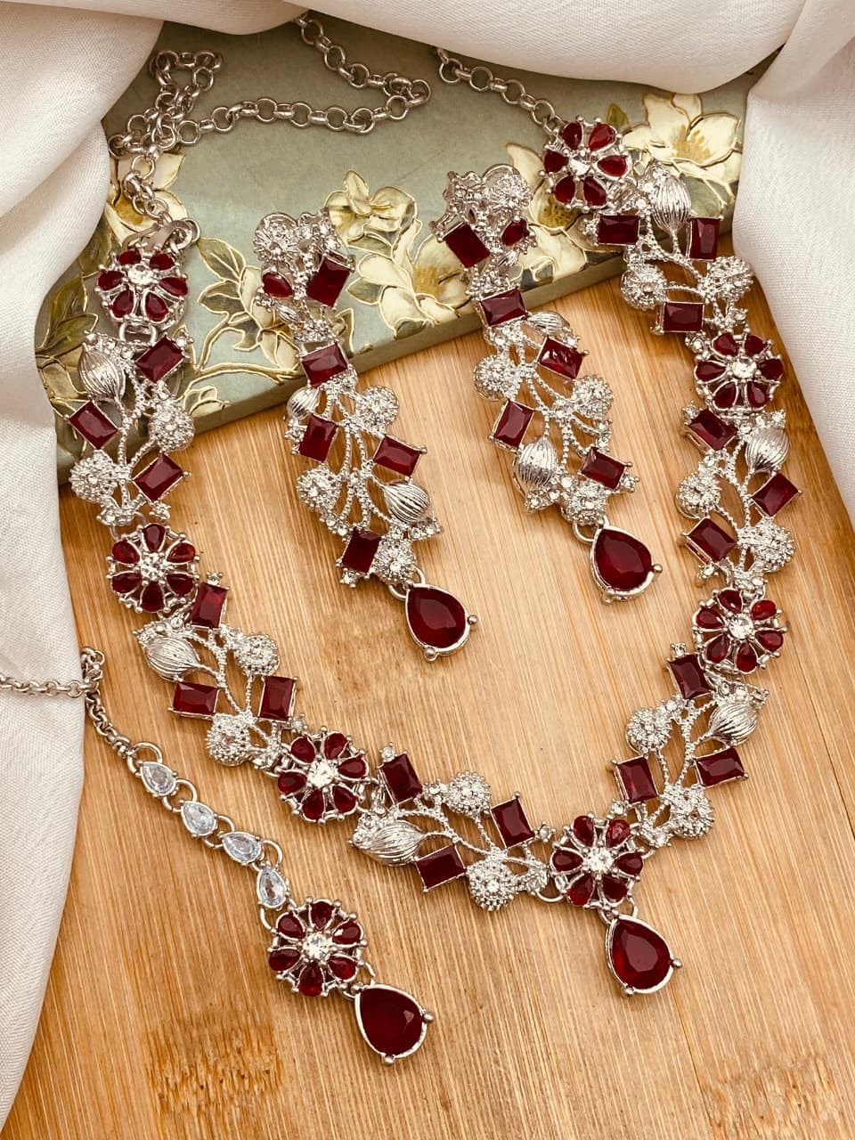 Turkish Necklace Set NJ-1528-Silver