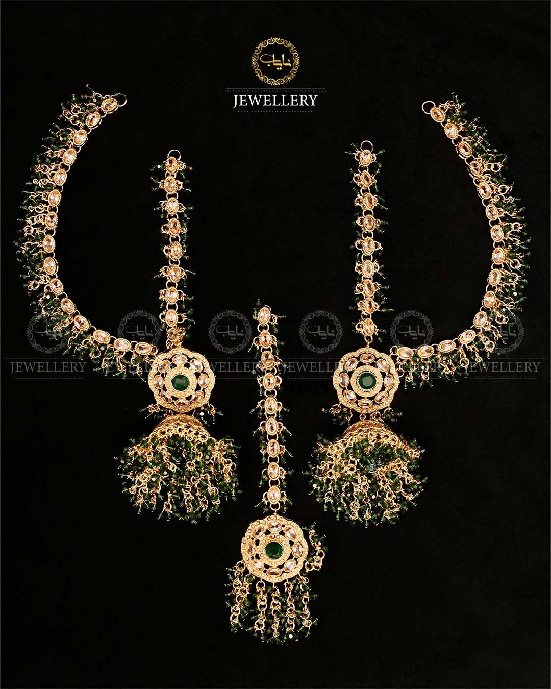 Bahubali Zarcon Earrings with Tika-2898