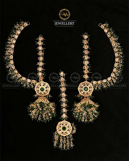 Bahubali Zarcon Earrings with Tika-2898