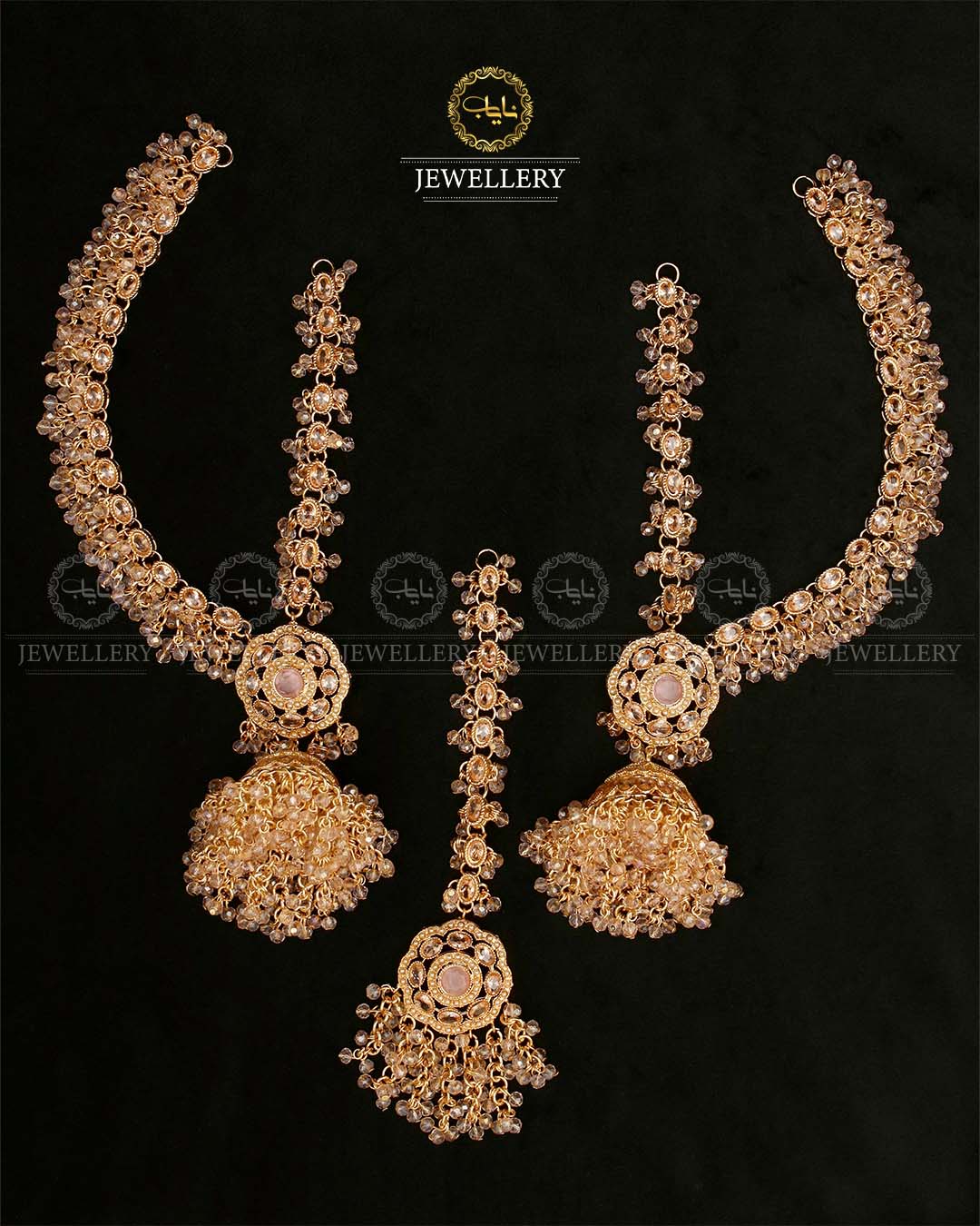 Bahubali Zarcon Earrings with Tika-2898