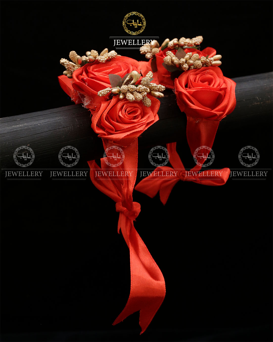 Mehndi Mayo Flower Hand Bracelet (Pair) A-6025