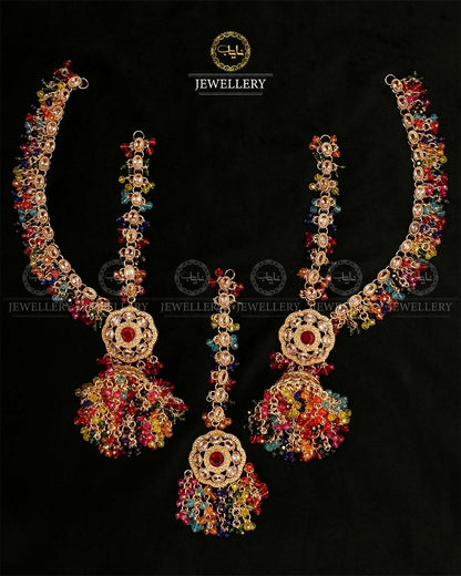 Bahubali Zarcon Earrings with Tika-2898