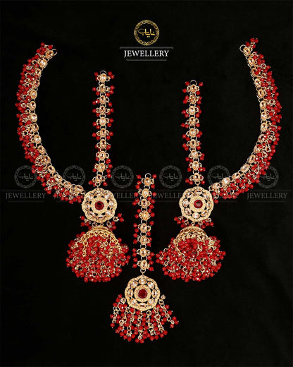 Bahubali Zarcon Earrings with Tika-2898