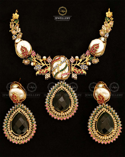 Turkish Mother Pearl Necklace set-2871