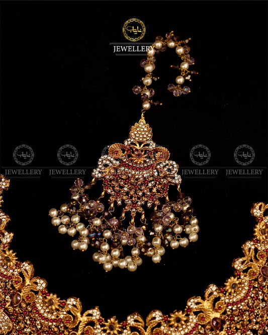 Gold plated Real stone Bridal set-2932