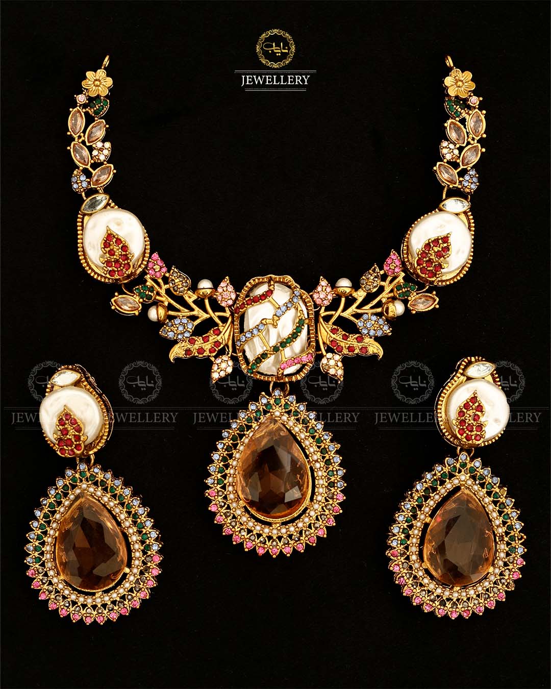 Turkish Mother Pearl Necklace set-2871