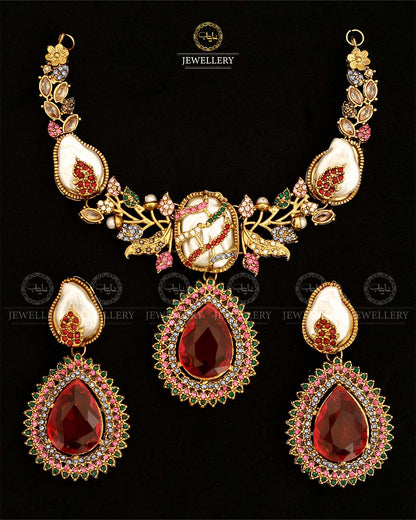 Turkish Mother Pearl Necklace set-2871