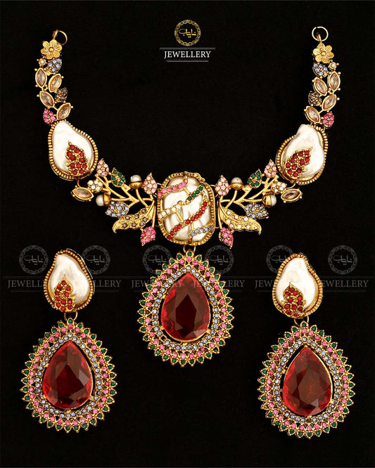 Turkish Mother Pearl Necklace set-2871