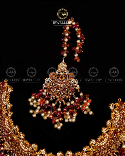 Gold plated Real stone Bridal set-2932