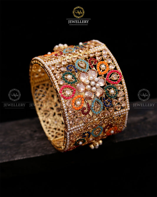Floral Noratan Bridal Openable Bangle (Each)-2594 Nayab Jewellery