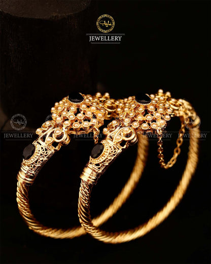 Madrasi Flower openable Bangles (pair)-2929