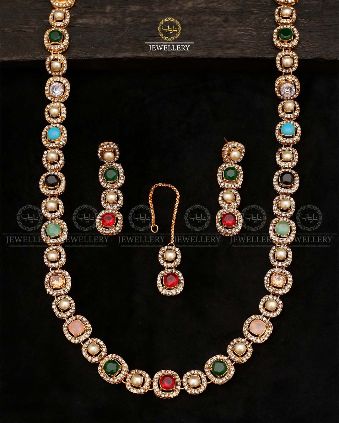 Doublet Stones Mala set-2536 Nayab Jewellery