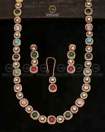 Doublet Stones Mala set-2536 Nayab Jewellery