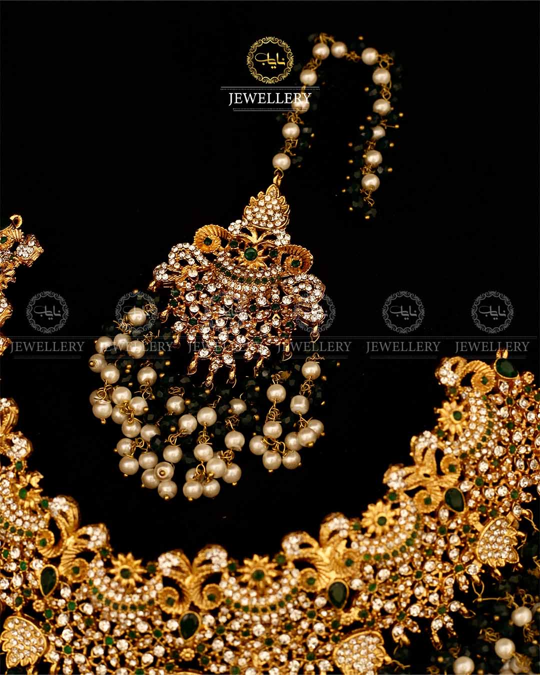 Gold plated Real stone Bridal set-2932