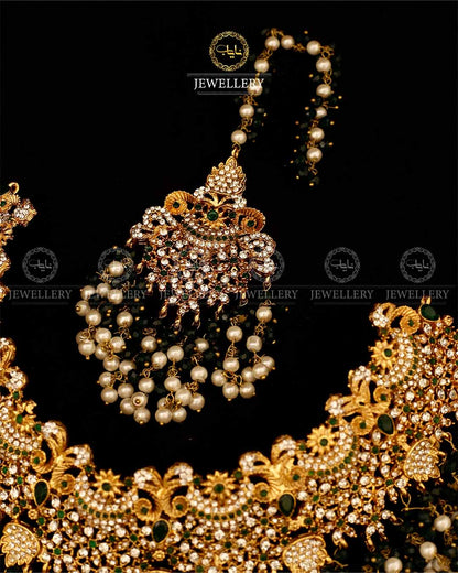 Gold plated Real stone Bridal set-2932