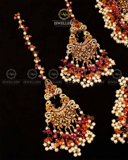 Gold plated Real stone Bridal set-2932