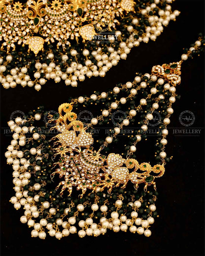 Gold plated Real stone Bridal set-2932