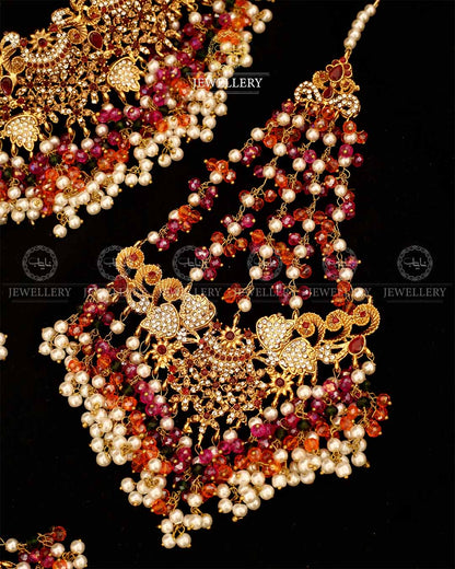 Gold plated Real stone Bridal set-2932