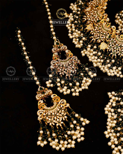 Gold plated Real stone Bridal set-2932
