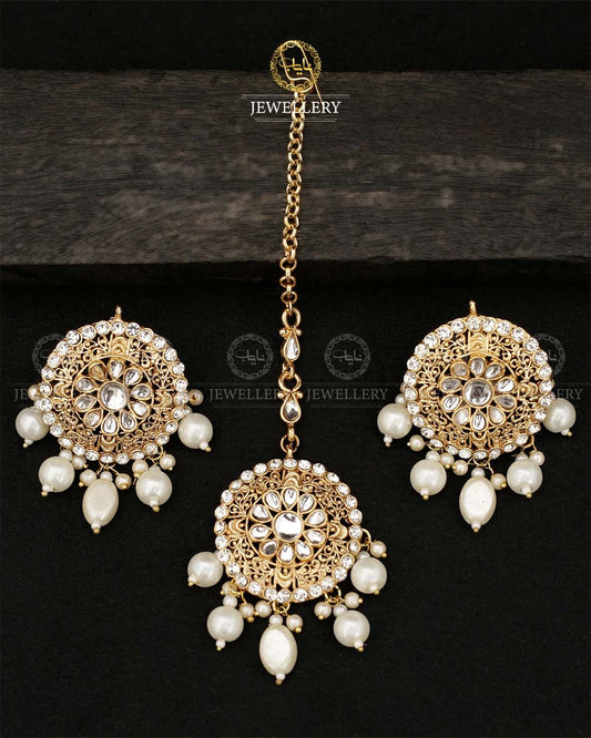 Kundan Studs With Tika E-3008