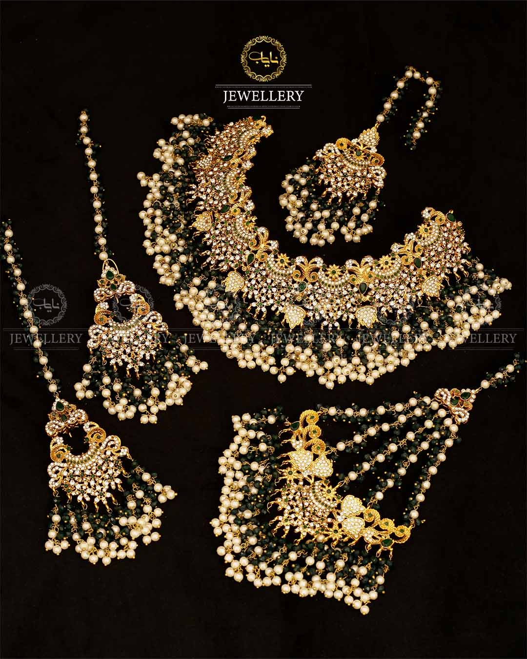 Gold plated Real stone Bridal set-2932