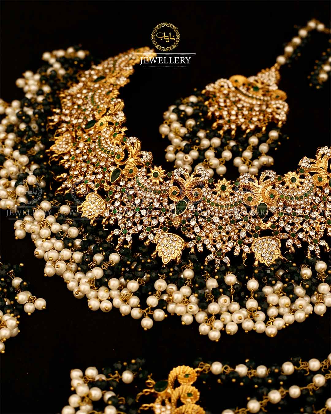 Gold plated Real stone Bridal set-2932