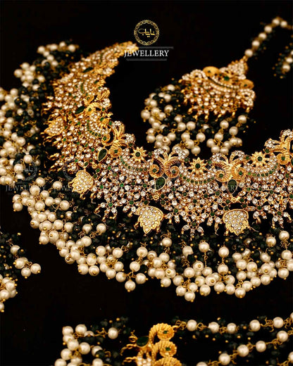 Gold plated Real stone Bridal set-2932