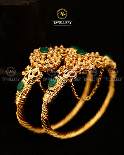 Madrasi Flower openable Bangles (pair)-2929