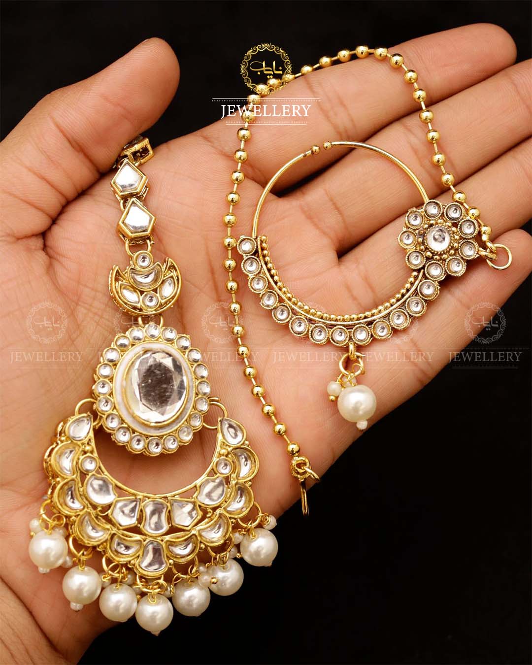 Indian Uncut Kundan 7 pcs Birdal Set-2720 Nayab Jewellery