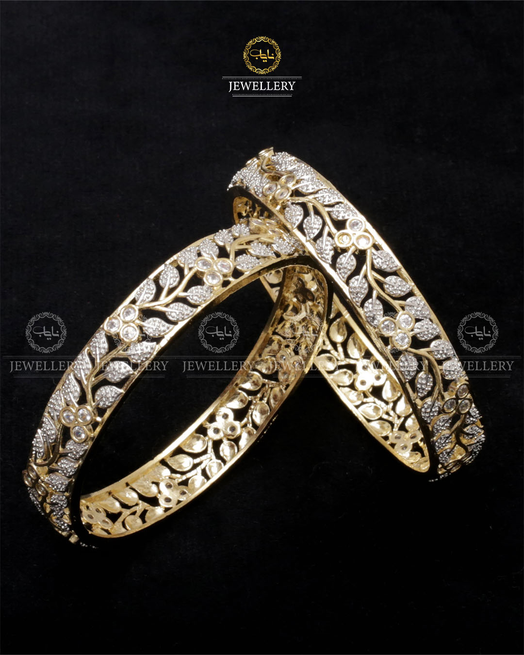 American dimond jarao Bangles (pair)-2451 Nayab Jewellery