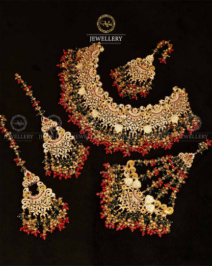 Gold plated Real stone Bridal set-2933