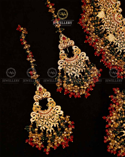 Gold plated Real stone Bridal set-2933