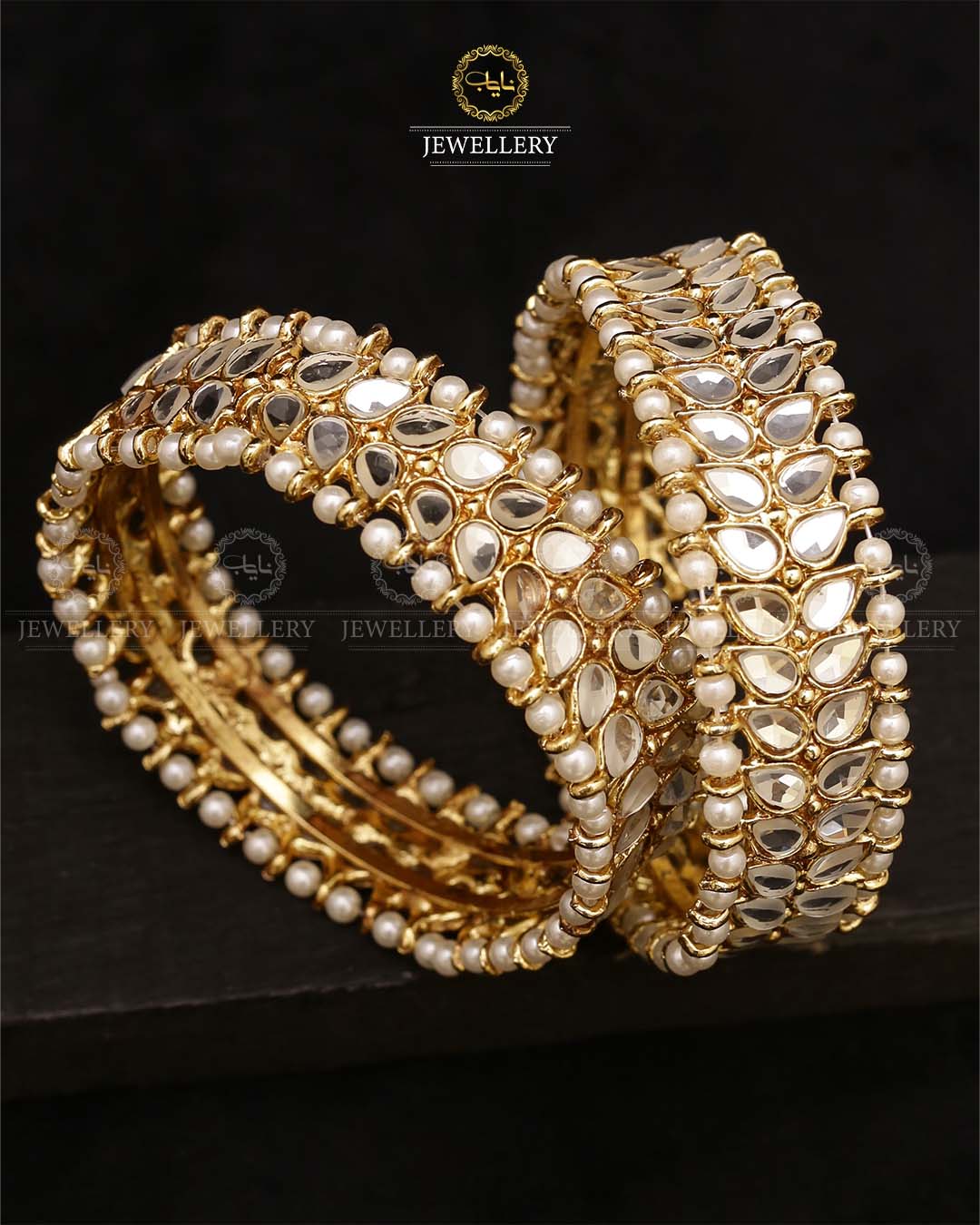 Ayesha Traditional Kundan Bangles (pair) -2690 Nayab Jewellery