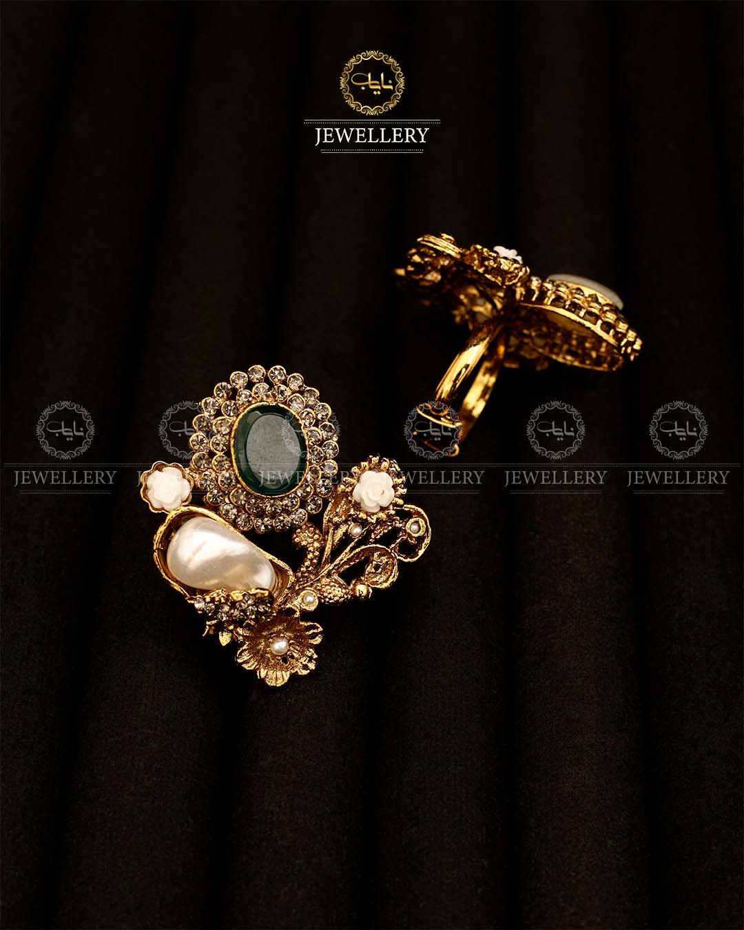 Turkish Mother pearl adjustable Ring-2936