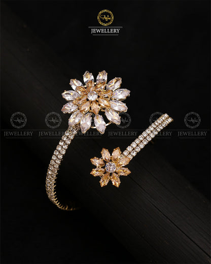 Zirconia Flower Free size Flexible Bracelet-2738 Nayab Jewellery