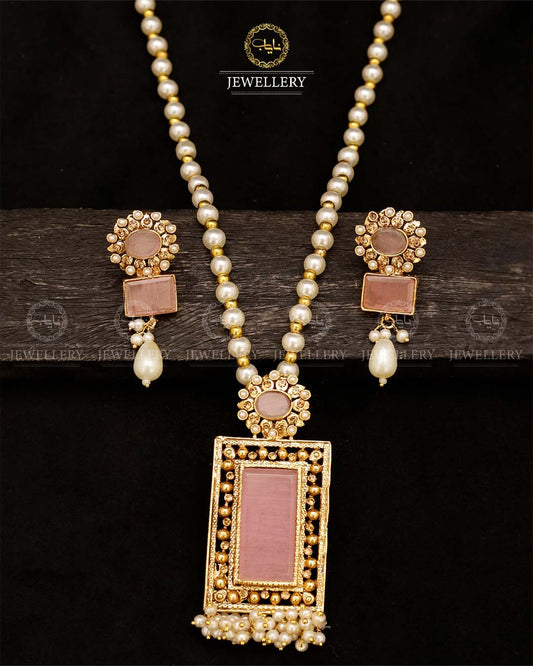 Egyptian Locket set with mala-2519 Nayab Jewellery