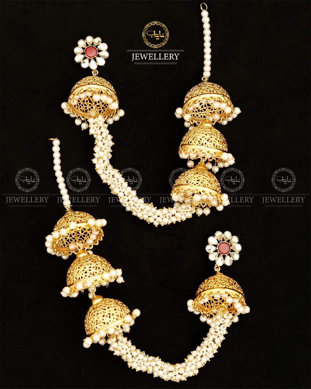 Designs 3 step Sahara Jhumki Earrings-2881