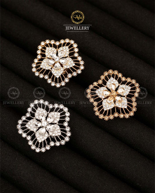 Stylish Flower adjustable Ring R-400