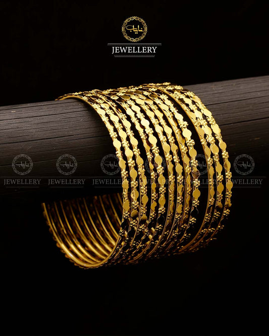 Gold look 12 pcs indian Bangles-2814