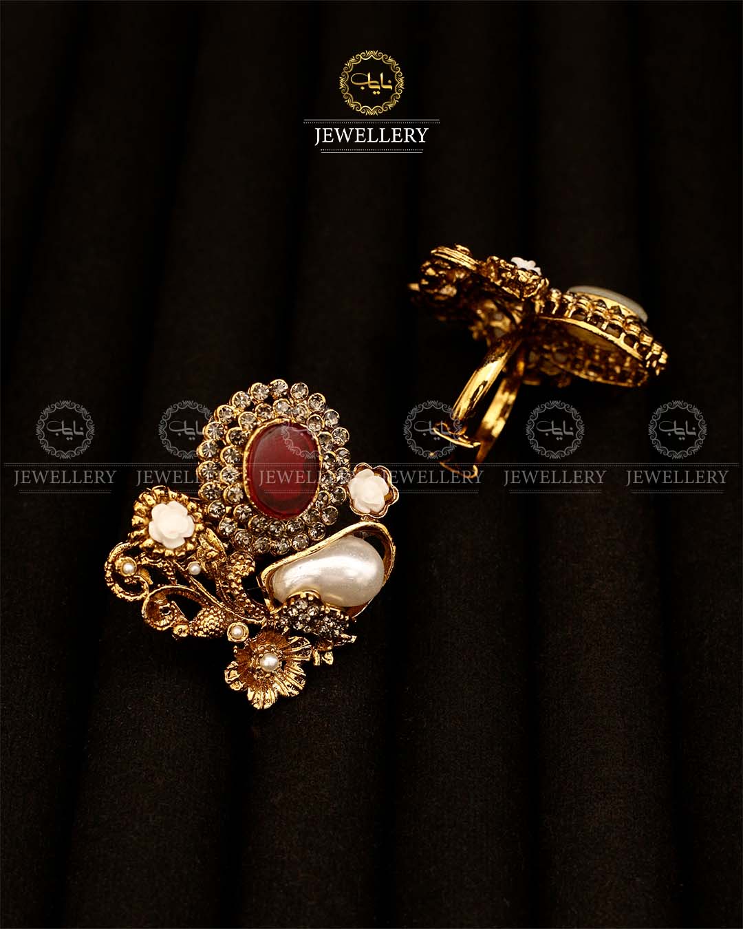 Turkish Mother pearl adjustable Ring-2936