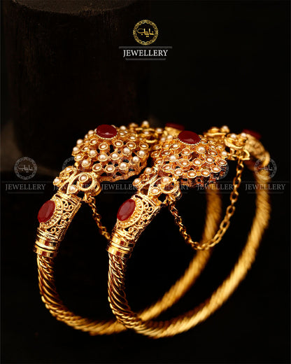 Madrasi Flower openable Bangles (pair)-2929