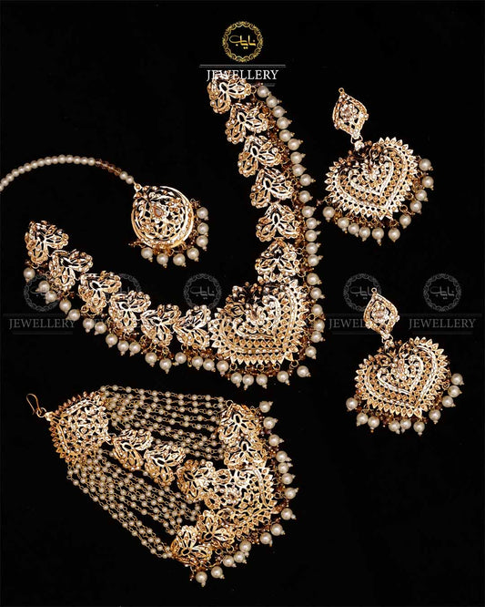 Gold plated Hyedrabadi Bridal Necklace set-2753 Nayab Jewellery