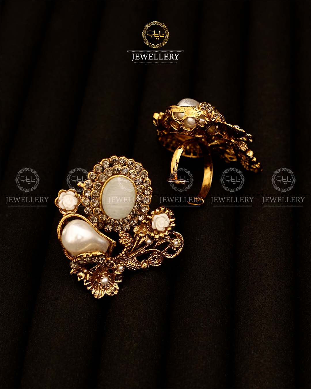 Turkish Mother pearl adjustable Ring-2936