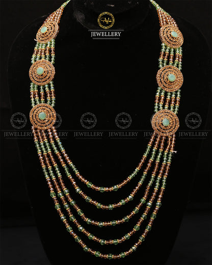Bridal Broch Mala (with out Earrings)-2731-Golden Nayab Jewellery
