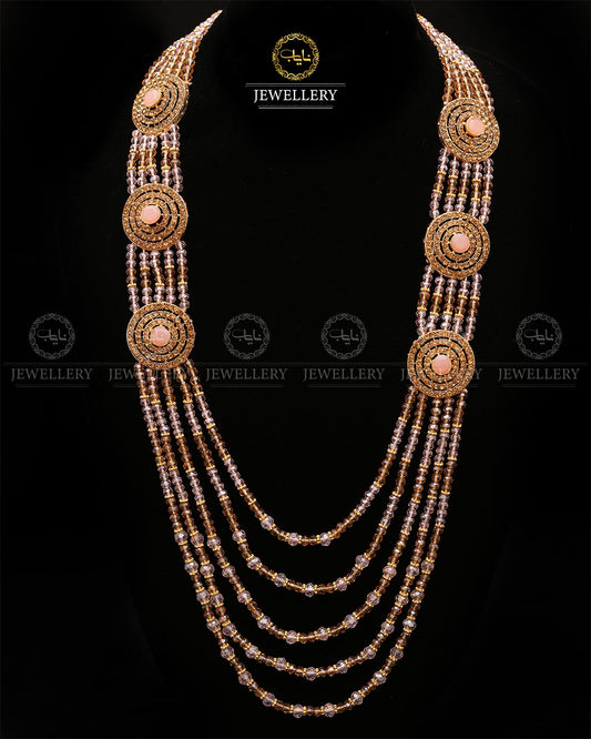 Bridal Broch Mala (with out Earrings)-2731-Golden Nayab Jewellery