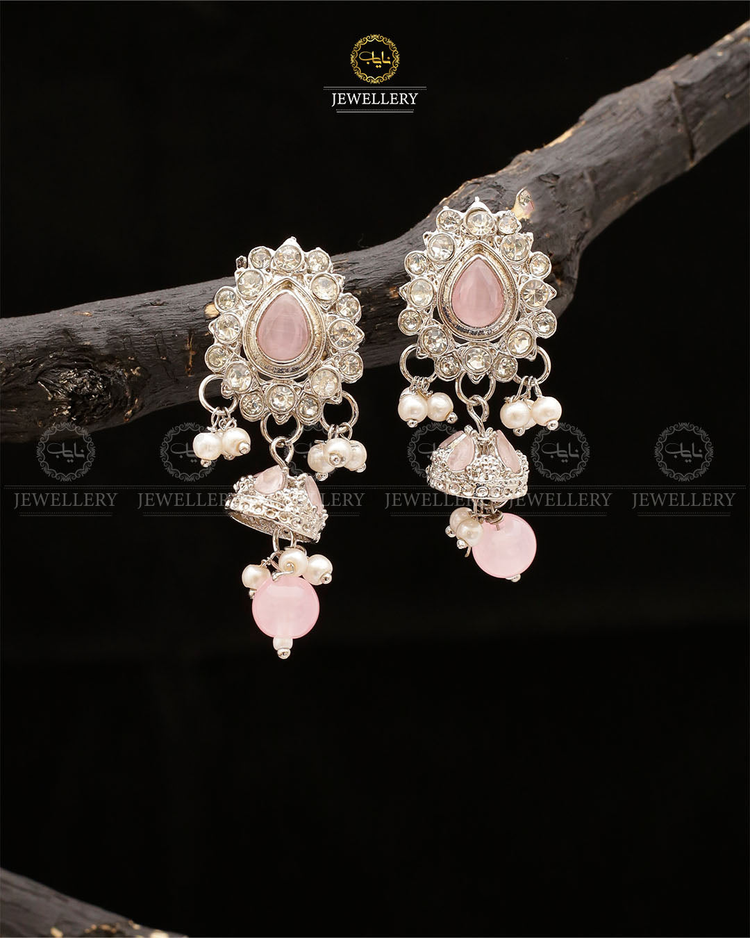 Uncut Small Jhumki-2554-Silver Nayab Jewellery