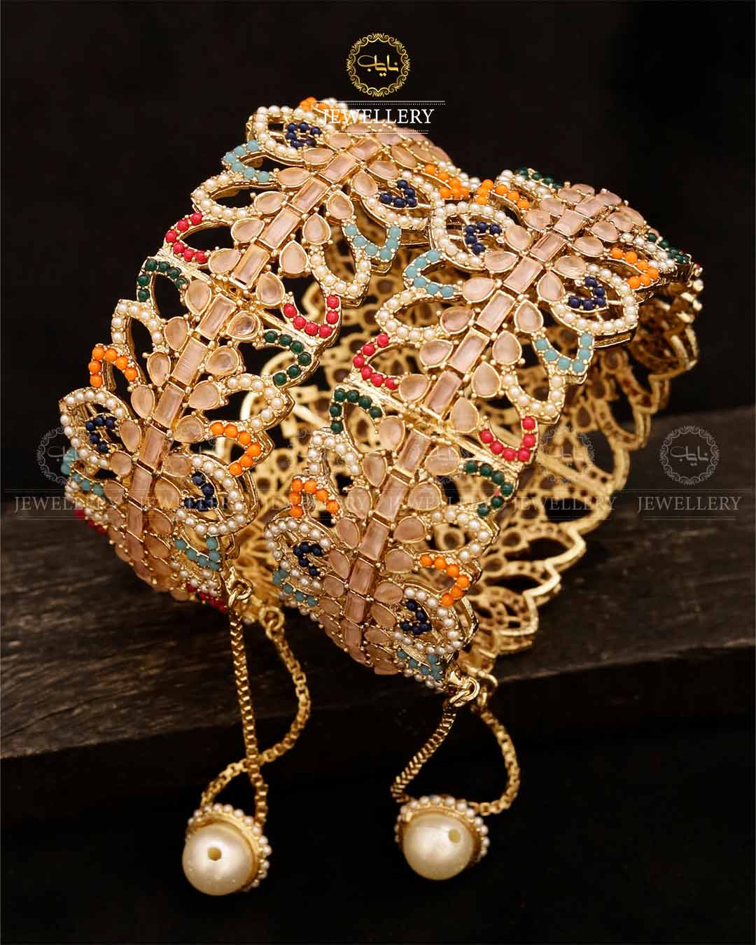 Laiba Noratan Openable Bangles (pair)-2708 Nayab Jewellery