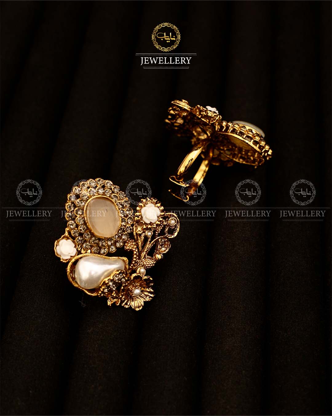 Turkish Mother pearl adjustable Ring-2936