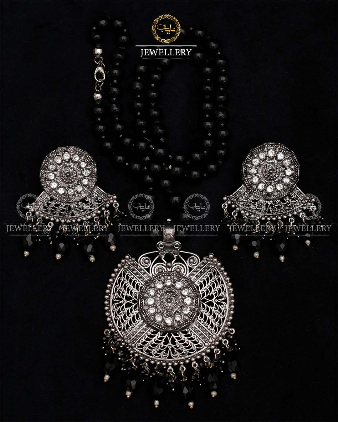 Rajhistani German Silver Mala set ML-2014